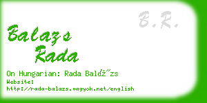 balazs rada business card